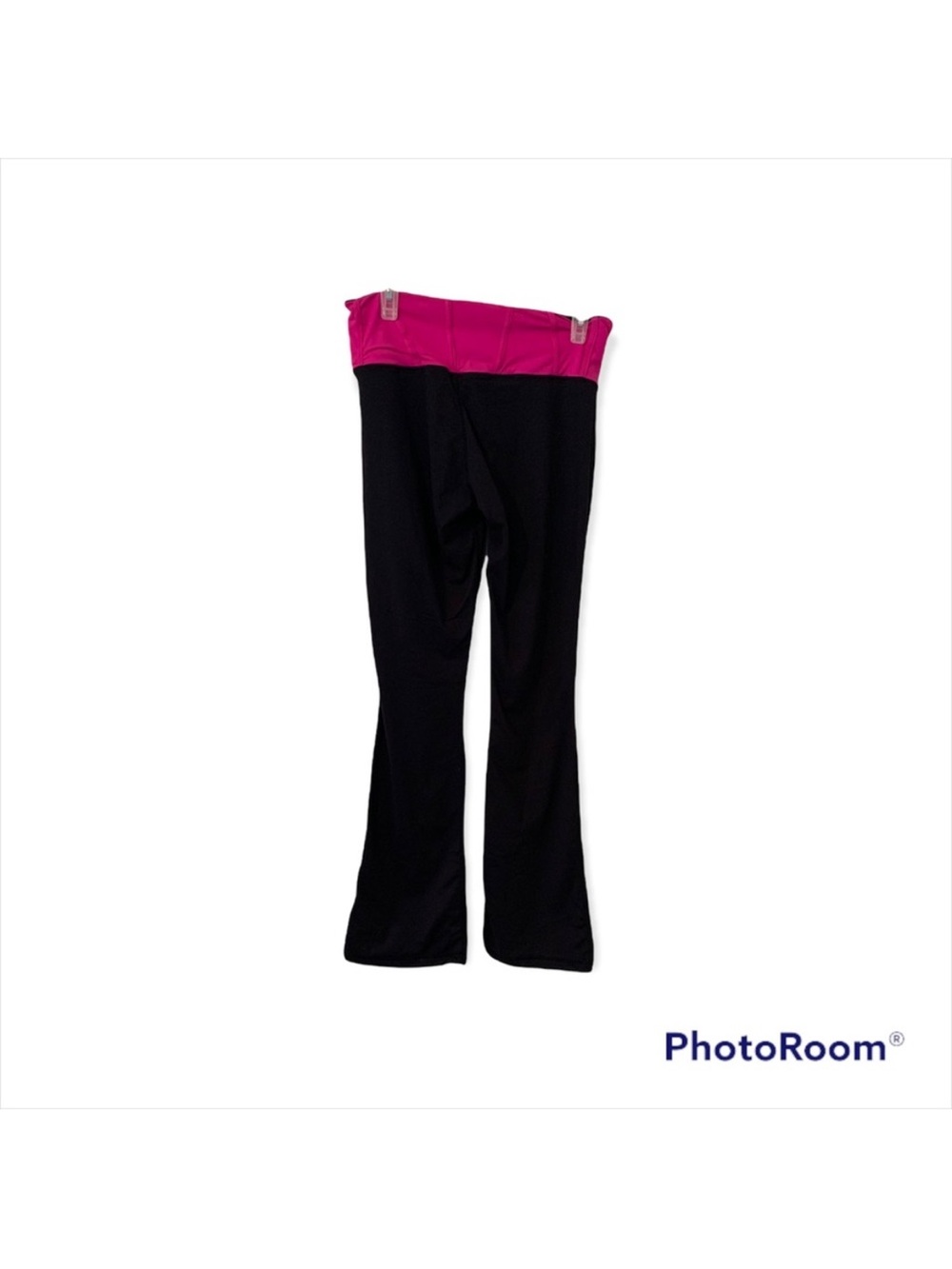 lululemon athletica Charcoal Flare Pants with Hot Pink Waistband - Picture 2 of 4